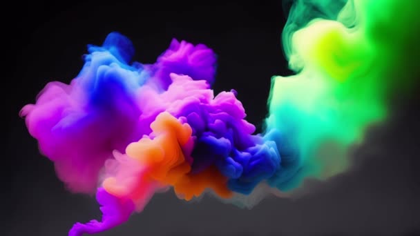 Abstract Colorful Ink Smoke Waves — Video Stock