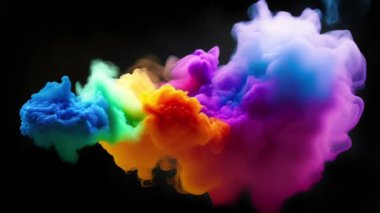 Abstract colorful ink and smoke waves