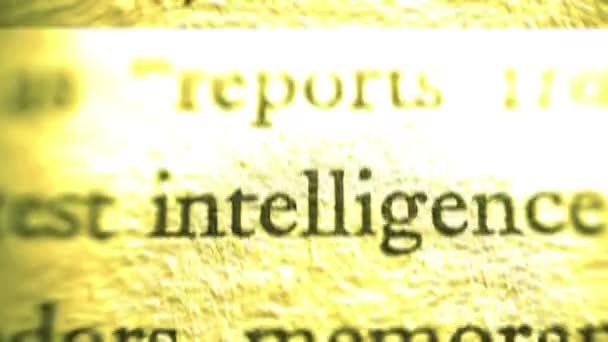 Close Secret Document Intelligence Report Glitch Effect — Vídeo de stock