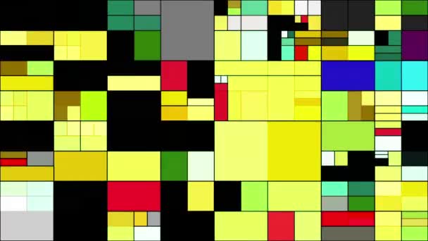 Barevné Obdélníky Mondrian Styl Umění Ilustrace — Stock video