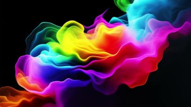 Abstract colorful ink and smoke waves
