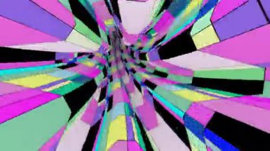 Driving through the colorful tunnel tunnel