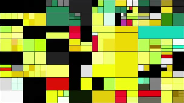 Красочные Прямоугольники Иллюстрация Мондрианского Стиля — стоковое видео