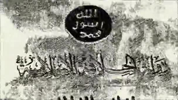 Isis Lobogó Szerinti Kézzel Rajzolt Amimáció — Stock videók