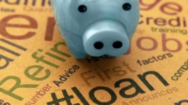 Piggy Bank 'tan kredi metni konsepti.