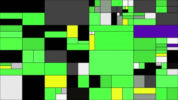Färgglada Rektanglar Mondriska Stil Konst Illustration — Stockvideo