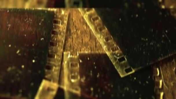 Крупним Планом Старі Старовинні Слайд Фільми Ефект Глюк — стокове відео