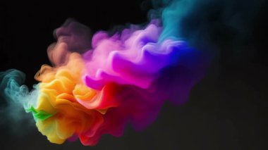 Abstract colorful ink and smoke waves
