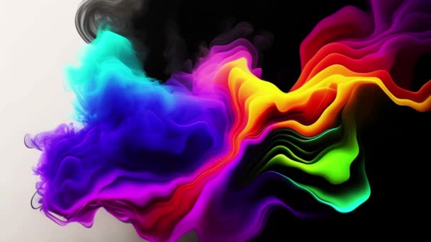 Abstract Colorful Ink Smoke Waves — Stock videók