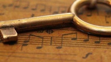 Müzik kağıdındaki dolmakalem.