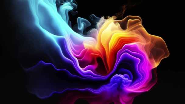 Abstract Colorful Ink Smoke Waves — Wideo stockowe