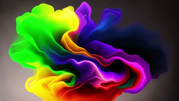 Abstract Colorful Ink Smoke Waves — Stockvideo