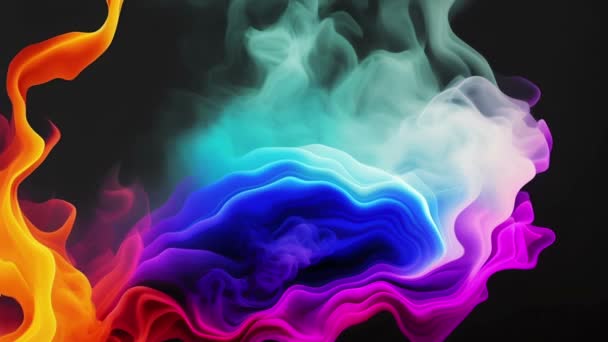 Абстрактные Красочные Чернила Дымовые Волны — стоковое видео