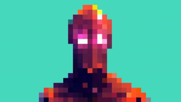 Personagem Masculino Estilo Arte Pixel — Vídeo de Stock
