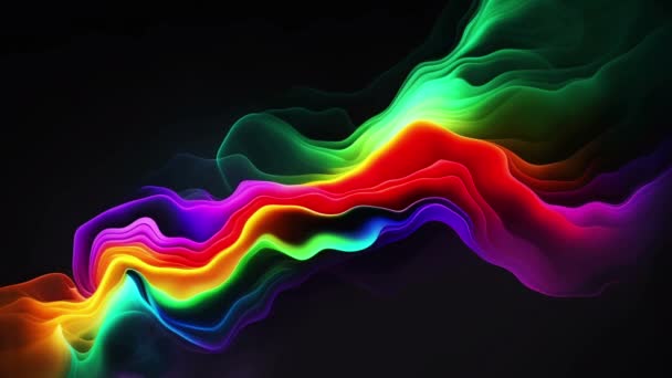 Abstract Colorful Ink Smoke Waves — Video Stock