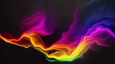 Abstract colorful ink and smoke waves