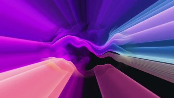 振动式多色涡旋波纹和波纹的运动背景 — 图库视频影像
