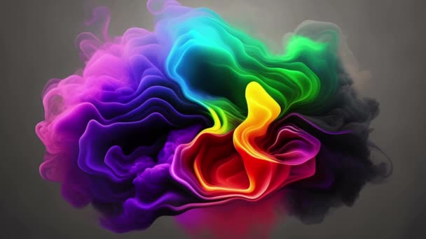 Abstract Colorful Ink Smoke Waves — Vídeo de stock
