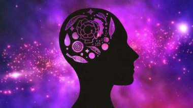 Bir İnsan Başının Silüeti Akıl Sağlığı Animasyon Kavramı