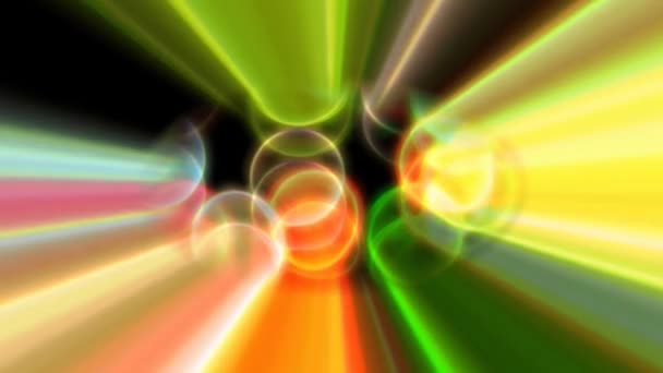 Abstract Motion Background Vibrant Multi Colored Bokeh Rays — стокове відео