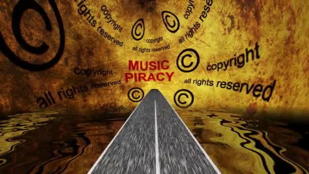 Mengemudi Dunia Pembajakan Musik — Stok Video