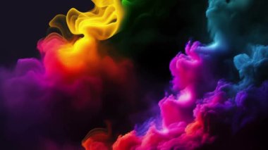 Abstract colorful ink and smoke waves