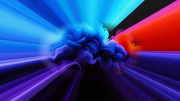 Fundo Movimento Abstrato Com Redemoinhos Multicoloridos Vibrantes Ondas Raios — Vídeo de Stock
