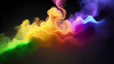 Abstract colorful ink and smoke waves
