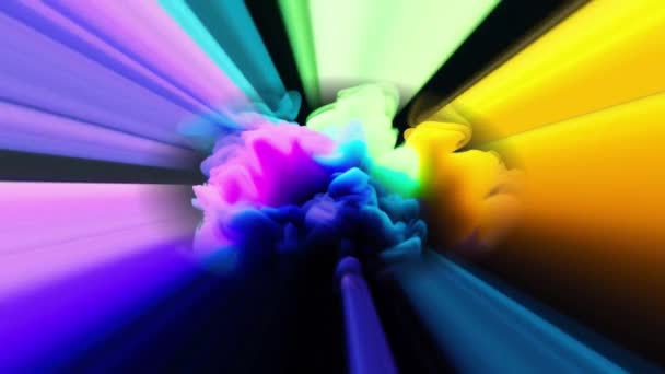 Fondo Movimiento Abstracto Con Vibrantes Remolinos Multicolores Ondas Rayos — Vídeos de Stock