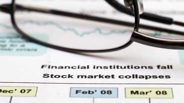 金融機関が株式市場を崩壊させるレポートドルリーショット — ストック動画