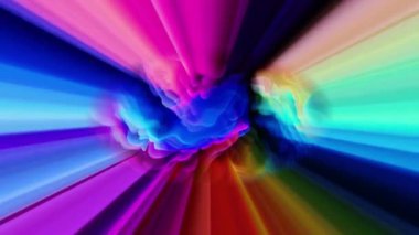 Çok Renkli Girdap ve Işınlar ile Soyut Hareket Arkaplanı