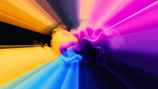 Streszczenie Motion Tło Wibrujących Multi Kolorowe Wiry Fale Promienie — Wideo stockowe