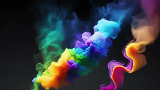Abstract Colorful Ink Smoke Waves — Wideo stockowe