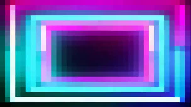 Färgglada Neon Pixel Konst Bakgrund — Stockvideo