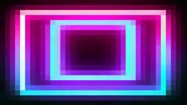 Kleurrijke Neon Pixel Kunst Achtergrond — Stockvideo