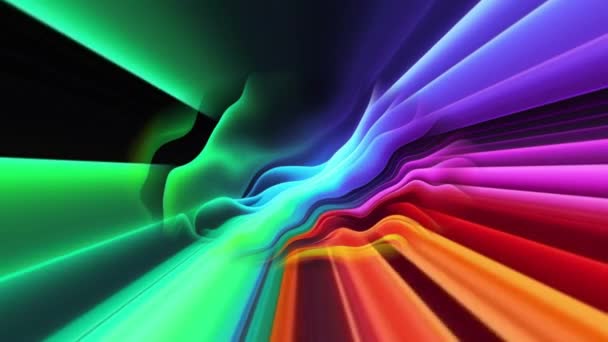Fundo Movimento Abstrato Com Redemoinhos Multicoloridos Vibrantes Ondas Raios — Vídeo de Stock
