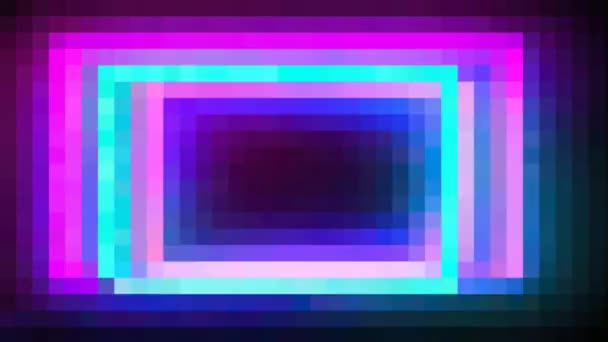 Barevné Neonové Pixelové Pozadí — Stock video