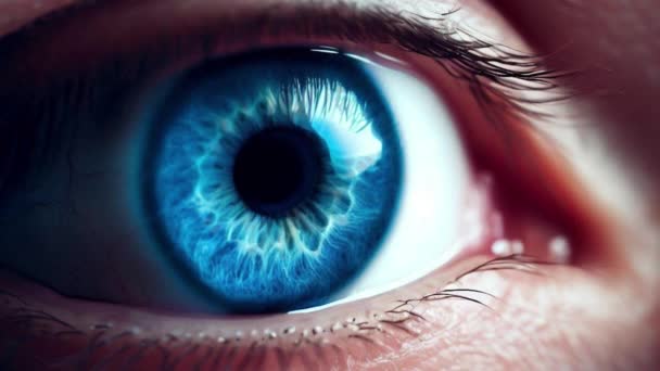 Cinemagraph Blue Color Eyeball Part Eye Moving — Vídeo de stock
