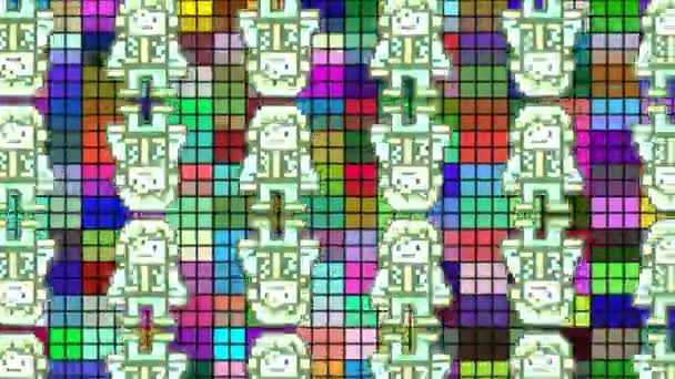 Juego Pixeles Retro Animación Personajes — Vídeos de Stock