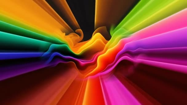 Streszczenie Motion Tło Wibrujących Multi Kolorowe Wiry Fale Promienie — Wideo stockowe