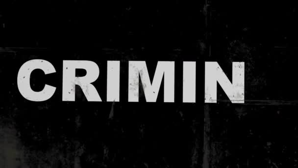 Testo Criminale Diversi Modi Frecce Sfondo Grunge — Video Stock
