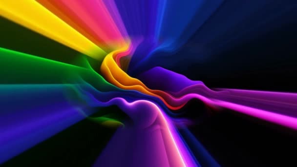 Abstract Motion Background Vibrant Multi Colored Swirls Waves Rays — стокове відео