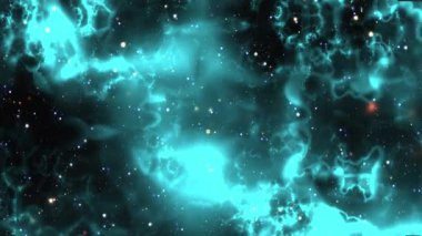 Galaksi Bulutları ve Şimşek Nebulasında Bir Yıldız Alanına Uzay Uçuşu