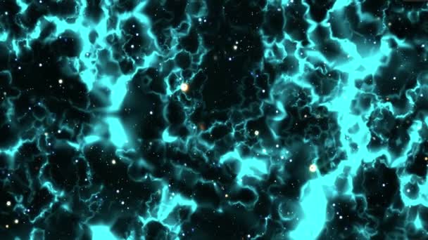 Raumflug Ein Sternenfeld Galaxienwolken Und Blitznebel — Stockvideo