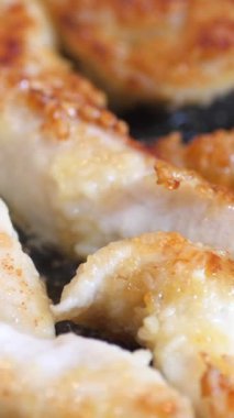 Kızarmış Şnitzel Ekmekli Tavuk Göğüs dikey videosu