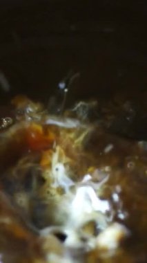 Dikey kahve videosuna süt dökülüyor