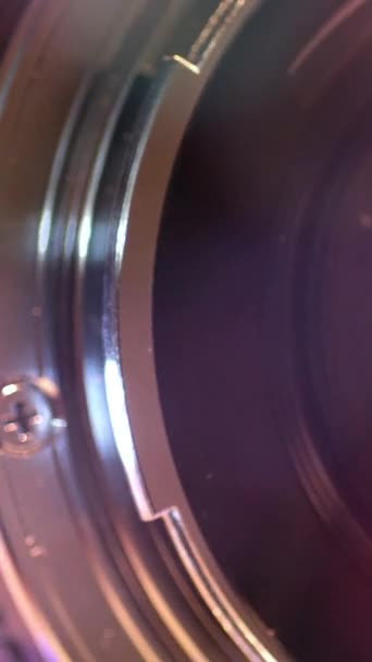 Camera Lens Close Verticale Video — Stockvideo