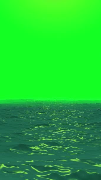 Fale Oceaniczne Zielonym Ekranie Tło Pionowe Wideo — Wideo stockowe