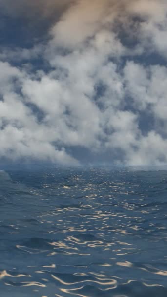 Pohled Modrý Oceán Mraky Vertikálním Videu — Stock video