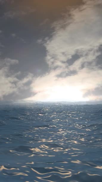 Вид Океан Облаками Горизонте — стоковое видео